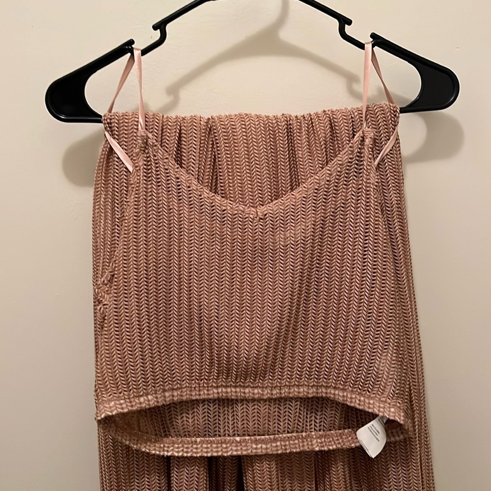 Rose gold tank top and pant set